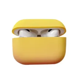 ჩასადები ქეისი For Apple AirPods Pro Gradient Frosted Bluetooth Earphone Protective Cover PC Hard Case (without Buckle) - Yellow Pink-JUSTSHOP.GE-ზე
