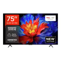ტელევიზორი QLED TCL QLED TV 75(190cm) 75P8K 4K Google TV 120Hz(VRR 144HzDLG244Hz) HDR10+ 2.1CH 2x10W+15W BT5.2 Wi-Fi 2.4+5GHz DVB-TT2CSS2 2x15W Airplay2 400x400