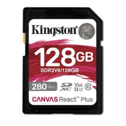 ფლეშ ბარათი Kingston 128GB SDXC Canvas React Plus UHS-II 280R100W U3 V60 for Full HD4K-JUSTSHOP.GE-ზე