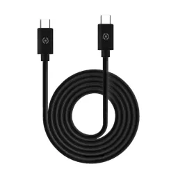 AndroidType-C კაბელი Celly PD USB Type-C cable to USB Type-C (60 W) 3M Black-JUSTSHOP.GE-ზე
