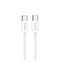 iOSType-C კაბელი Hoco DU43 60W PD charging data cable Type-C to Type-C (1M) White-JUSTSHOP.GE-ზე