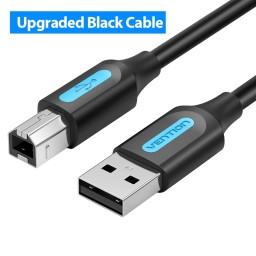 კაბელი VENTION COQBI USB 2.0 A Male to B Male Printer Cable 3M Black PVC Type