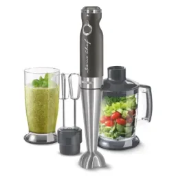 ხელის ბლენდერი Sencor SHB 5608BK 4 in 1 Hand Blender, TITANIUM QuadBlade Technology, Power Input 1 000 W, Extra Quiet DC Motor, 800 ml Beaker with Lid, 1 250 ml
