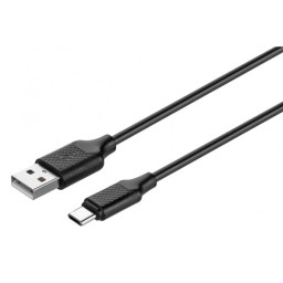 დამტენი კაბელი KITs USB 2.0 to USB Type-C cable, 2A, black, 1m-JUSTSHOP.GE-ზე