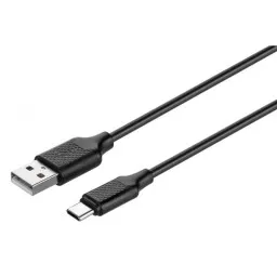 დამტენი კაბელი KITs USB 2.0 to USB Type-C cable, 2A, black, 1m