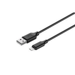 დამტენი კაბელი KITs USB 2.0 to Lightning cable, 2A, black, 1m-JUSTSHOP.GE-ზე