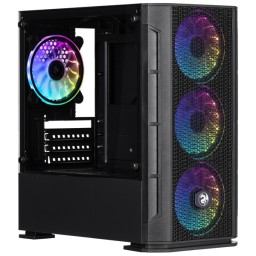 კომპიუტერის ქეისი 2E GAMING Computer case CALLEO (GB700) MiniT, Micro ATX,Mini ITX,2xUSB2.0,1xUSB3.0,4x120mm ARGB, TG (side panel), without PSU, black-JUSTSHOP.GE-ზე
