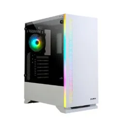 კომპიუტერის ქეისი Zalman Computer case S5, MidT, 2xUSB2.0,1xUSB3.0, 1x120,1x120 RGB,tempered glass (side panel), without PSU, white-JUSTSHOP.GE-ზე