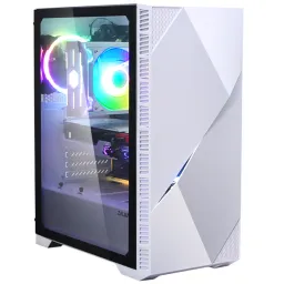 კომპიუტერის ქეისი Zalman Computer case Z3 Iceberg, MidT, 1xUSB2.0,2xUSB3.0, 2x120mm, TG (side panel), without PSU, white-JUSTSHOP.GE-ზე