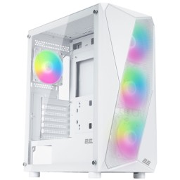 კომპიუტერის ქეისი 2E GAMING PC case Aruba G3313W, without PSU, 1xUSB3.0, 2xUSB2.0, 5x120mm ARGB, VGA 330mm, LCS ready, HUB, TG Side Panel, ATX, white-JUSTSHOP.GE-ზე