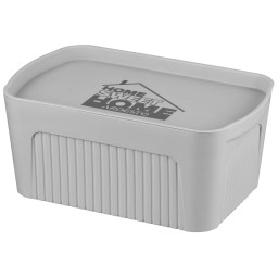 პლასმასის კონტეინერი Ardesto Storage box with lid 32х21.5х14cm, 6l, plastic PP, grey-JUSTSHOP.GE-ზე