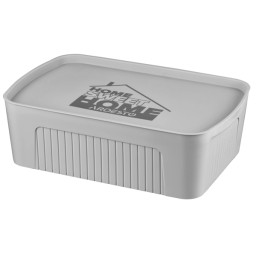 პლასმასის კონტეინერი Ardesto Storage box with lid 45.5х31х14cm, 13l, plastic PP, grey-JUSTSHOP.GE-ზე