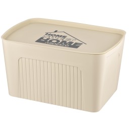 პლასმასის კონტეინერი Ardesto Storage box with lid 45.5х31х24.5cm, 23l, plastic PP, beige-JUSTSHOP.GE-ზე