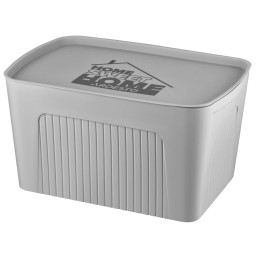 პლასმასის კონტეინერი Ardesto Storage box with lid 45.5х31х24.5cm, 23l, plastic PP, grey-JUSTSHOP.GE-ზე
