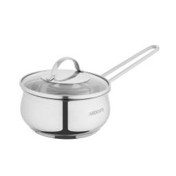 ქვაბი Ardesto Saucepan with glass lid Gemini Liguria, 1.3l, stainless steel-JUSTSHOP.GE-ზე