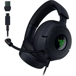 Razer Gaming ყურსასმენი Headset Kraken V4 X, 7.1, USB-A, 1.8м, RGB, black-JUSTSHOP.GE-ზე