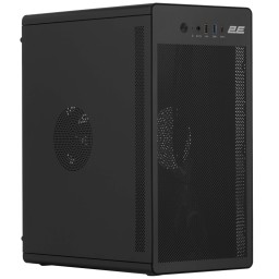 2E-V285B, PC case 2E Credo V285B without PSU, 1xUSB3.0, 1х USB 2.0, 1xUSB Type-C, 1x120mm, VGA 300mm, mATX, black-JUSTSHOP.GE-ზე