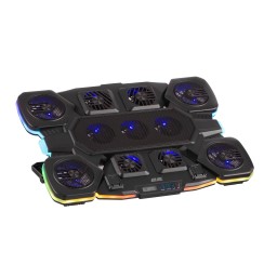 2E GAMING Laptop stand CPG-011, up to 17.3, 1xUSB-A, 1xUSB-C, LCD, RGB, black-JUSTSHOP.GE-ზე