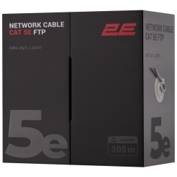2E CAT 5e FTP, 305m, AWG 23/1, LSZH-1 305M/Easy pull box packing | gray