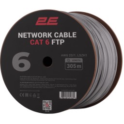 2E CAT 6 FTP, 305m, AWG 23/1, LSZH-1 Drums+Carton packing | gray