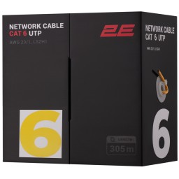 2E CAT 6 UTP, 305m, AWG 23/1, LSZH-1 305M/Easy pull box packing | yellow