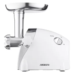Ardesto ხორცსაკეპი Meat grinder, 2000W, prod.-1.9kg/min, 3 cutting plates+for sausag.plates, 3 vegetable slicer, plastik, black-silver-JUSTSHOP.GE-ზე