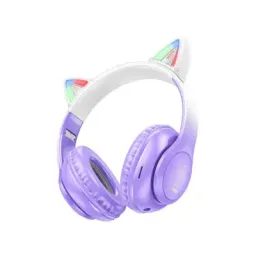 უკაბელო ყურსასმენი Hoco W42 Cat ears BT headphones purple grape-JUSTSHOP.GE-ზე