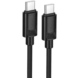 დამტენი კაბელი Hoco X122 Benefit 60W silicone charging data cable C to C(packaged) Black-JUSTSHOP.GE-ზე