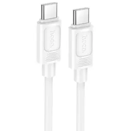დამტენი კაბელი Hoco X122 Benefit 60W silicone charging data cable C to C(packaged) White-JUSTSHOP.GE-ზე