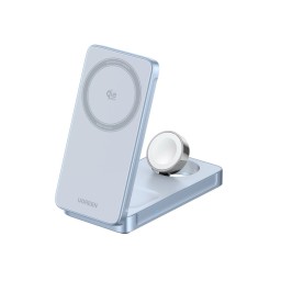 უსადენო დამტენი UGREEN W757 (65901), MagFlow 25W, 3-in-1 Magnetic Wireless Charger, Blue-JUSTSHOP.GE-ზე