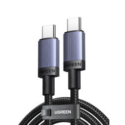 USB კაბელი UGREEN L532 (65907), 240W, Type-C to Type-C PD Fast Charging Cable, 1m, Space Gray-JUSTSHOP.GE-ზე
