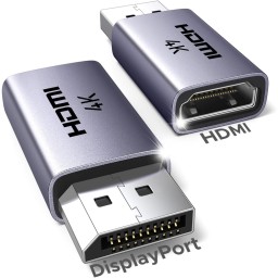 ადაპტერი UGREEN DP130 (55935), 2Pcs, 4K DisplayPort to HDMI Adapter, Grey-JUSTSHOP.GE-ზე