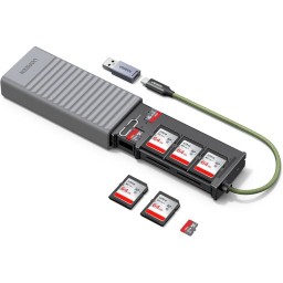 ბარათის წამკითხველი ქეისი UGREEN CM856 (55899), Multi-function Card Reader Case, Grey-JUSTSHOP.GE-ზე