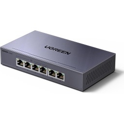 სვიჩი UGREEN CM741 (35371EU), 6-Port Gigabit, PoE+ Switch, Grey-JUSTSHOP.GE-ზე