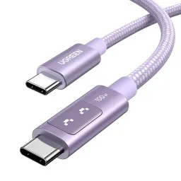 USB კაბელი UGREEN Uno L509 (65216), 100W, Type-C to Type-C Fast Charging Cable, 2M, Purple-JUSTSHOP.GE-ზე