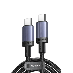 USB კაბელი UGREEN L528 (65832), 100W, Type-C to Type-C Cable, 1m, Grey/Black-JUSTSHOP.GE-ზე
