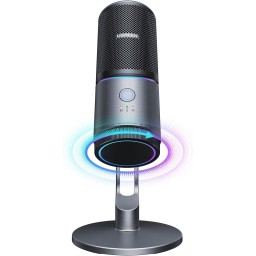 მიკროფონი UGREEN CM769 (35629), Microphone for PC, RGB, USB, 3.5mm, Black-JUSTSHOP.GE-ზე