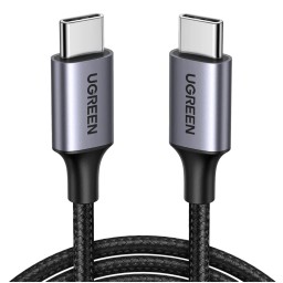 USB კაბელი UGREEN US261 (50149), 60W, Type-C To Type-C, 0.5m, Grey-JUSTSHOP.GE-ზე