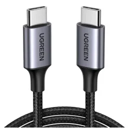 USB კაბელი UGREEN US261 (50149), 60W, Type-C To Type-C, 0.5m, Grey-JUSTSHOP.GE-ზე