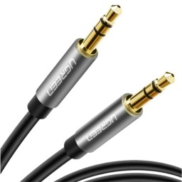 აუდიო კაბელი UGREEN AV119 (10733), 3.5mm Male to 3.5mm Male Cable, 1m, Black-JUSTSHOP.GE-ზე