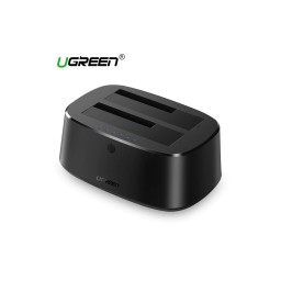 მყარი დისკის წამკითხველი UGREEN CM198 (50857) USB 3.0 to SATA Dual-Bay Hard Drive Docking Station-JUSTSHOP.GE-ზე