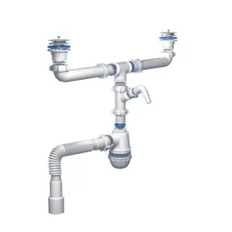 Kettler-78843 სამზარეულოს სიფონი ორიანი 80cm-40/50-Ф70 თავით-JUSTSHOP.GE-ზე