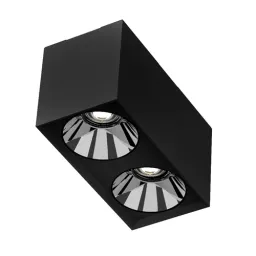 LINUS LED ჭერის სანათი შავი/ვერცხლისფერი რეფ. (SQUARE-X2) 18W 4000K-JUSTSHOP.GE-ზე