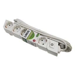 LINUS LIN-L5X5 დამაგრძელებელი დამიწებით და ჩამრთველით 5 ადგილიანი 5 მეტრიანი-JUSTSHOP.GE-ზე