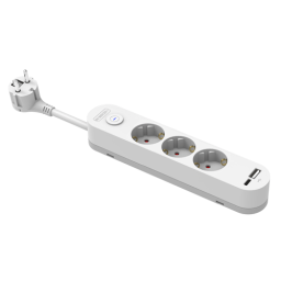 LINUS LIN-LER3X3M A+C დამაგრძელებელი ჩამრთველით, დამიწებით, USB-პორტით 3 ადგილიანი 3 მეტრი (თეთრი/ნაცრისფერი)-JUSTSHOP.GE-ზე