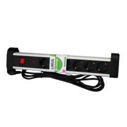 LINUS LIN-LP6X3 დამაგრძელებელი დამიწებით, ჩამრთველით და დაცვით 6 ადგილიანი 3 მეტრიანი-JUSTSHOP.GE-ზე