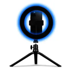 მობილურის შტატივი განათებით Celly ClickPro Portable Tripod+Flash Light RGB Black