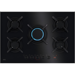 ჩასაშენებელი გაზქურის ზედაპირი AEG AEG HKB75453NB 5Gas 75cm Black Glass