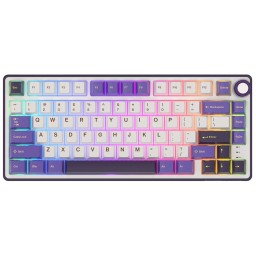 კლავიატურა Royal Kludge RK R75 RGB Mechanical Keyboard, K silver switch, Hot Swappable, Type-C wired, Blackberry-JUSTSHOP.GE-ზე