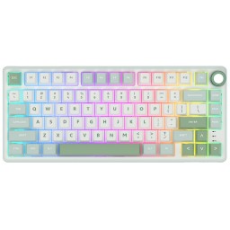 კლავიატურა Royal Kludge RK R75 RGB Mechanical Keyboard, Brown switch, Hot Swappable, Type-C wired, Sky Cyan-JUSTSHOP.GE-ზე